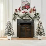 C-3.5' Flocked Potted Christmas Tree